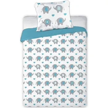 Povlečení Faro Tuli Sloníci 100 x 135, 40 x 60 cm zipový uzávěr