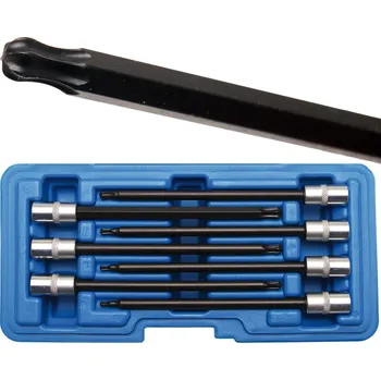 BGS Hlavice zástrčné 1/4" T-profil T10-T40 x 130 mm, s koulí, 7 dílů