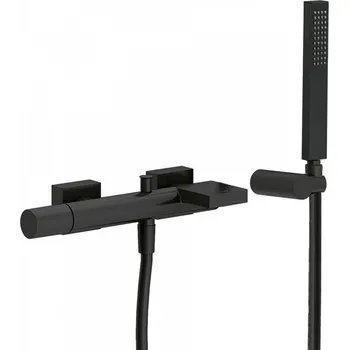 Vodovodní baterie TRES PROJECT vanová nástěnná baterie ČERNÝ MAT, rozteč 150 mm, s příslušenstvím