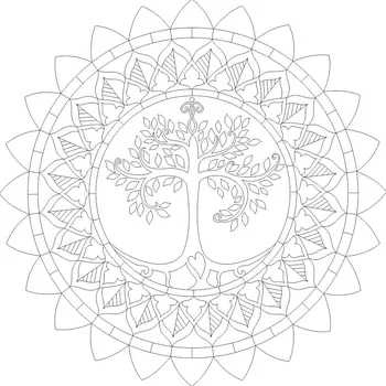 Radost v písku Šablona na pískování mandala Strom Života se srdcem (50) Varianta: 490 x 490 mm