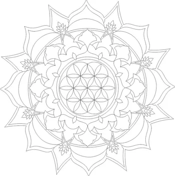 Radost v písku Šablona na pískování Květ života v mandale (52) Varianta: 300 x 300 mm