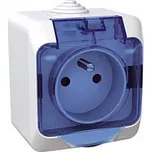 Zásuvka 230V 16A 2P+PE, IP44, bílá s čirým krytem Schneider Cedar Plus