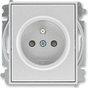 Elektrická zásuvka Zásuvka jednonásobná, s clonkami, titanová, ABB Time 5519E-A02357 08
