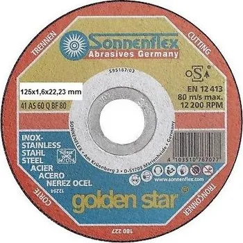 Řezný kotouč Řezný kotouč Goldenstar AS46QB 125 x 1,6 x 22,23 mm na nerez