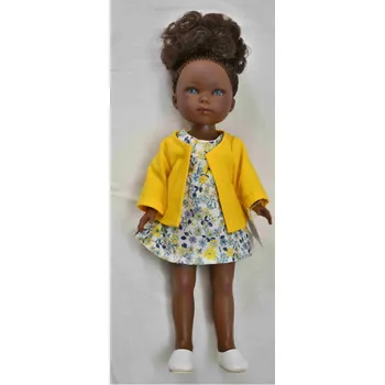 Panenka Realistická panenka Carlota ve žlutém kabátku od firmy Vestida de Azul (Carlota con vestido verde y un volante)