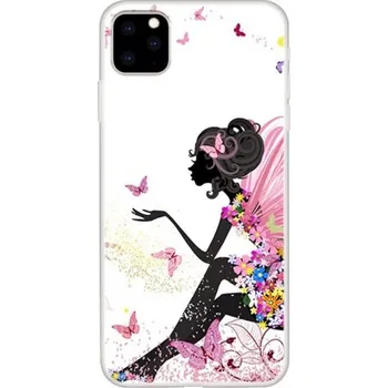 Pouzdro na mobilní telefon Měkký plastový kryt pro iPhone 11 - květinová víla a motýli