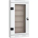 TRITON Prosklená skříňka na klíče TSK50, 50 háčků, světle šedá