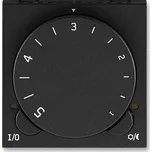 Termostat univerzální s otočným nastavením teploty, onyx/kouřová černá, ABB Levit 3292H-A10101 63