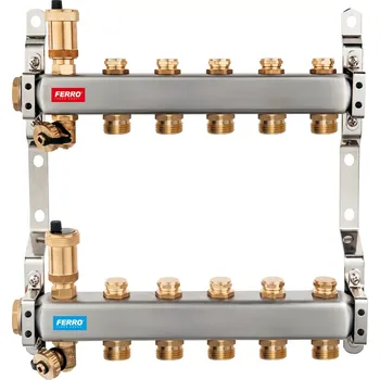 rozdělovač topení Novaservis Rozdělovač nerez s regulačními mechanickými ventily