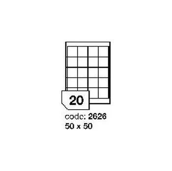 Samolepící etiketa Bílé samolepicí etikety Rayfilm R0100.2626F, 50x50 mm, 1.000 listů A4, 20000 etiket