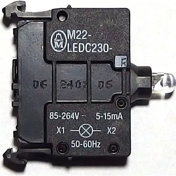 vypínač a zásuvka M22-LEDC230-R 230V kontrolka (červená) EATON