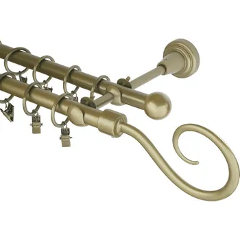 Garnýž Garnýž kovová 480 cm dvouřadá - dvojitá 16 hák zlatá antik