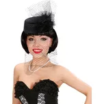 Widmann Černý klobouček se závojíčkem a peřím