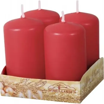 Svíčka Svíčka adventní matná 4x8cm - červená (4ks)