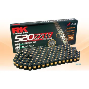 Řetězová sada pro motocykl Motocyklový řetěz RK 520 ZXW barva černá/zlatá 116 článků