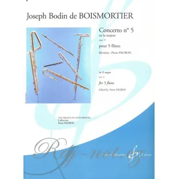 BOISMORTIER: CONCERTO No.5 A major Op. 15 for 5 flutes