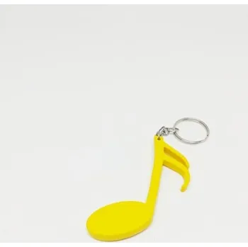 Přívěsek na klíče ve tvaru nota šestnáctinová - žlutá barva