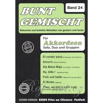 BUNT GEMISCHT 24 / známé melodie v úpravě pro jeden nebo dva akordeony