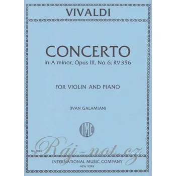 VIVALDI - CONCERTO A minor, Op. III, no.6, RV 356 - housle a klavír