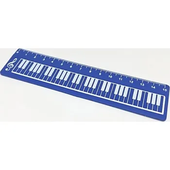 Pravítko s potiskem klaviatura 15 cm - tmavě modrá barva