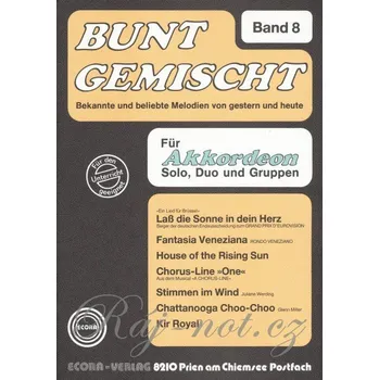 BUNT GEMISCHT 8 / známé melodie v úpravě pro jeden nebo dva akordeony