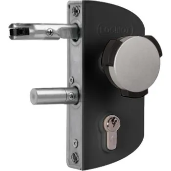 brána LOCINOX LAKZ 9005 - komplet zámkové krabice pro profil 50 mm, s dětskou pojistkou, pro křídlové branky, černý