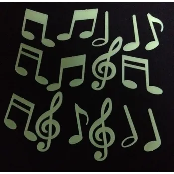 Svítící noty na zeď