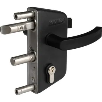 brána LOCINOX LAKZ 9005 - komplet zámkové krabice pro profil 40 mm, pro křídlové branky, černý