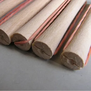 Natáčka na vlasy Dřevěné natáčky na trvalou s gumičkou 6 mm, 12 ks