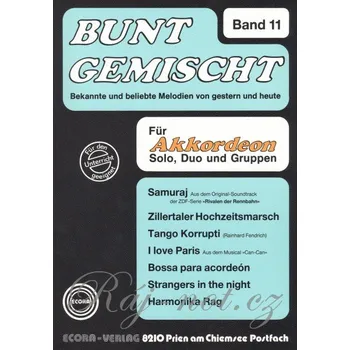 BUNT GEMISCHT 11 / známé melodie v úpravě pro jeden nebo dva akordeony