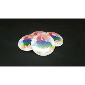 Button kovová placka - s potiskem barevný klavír