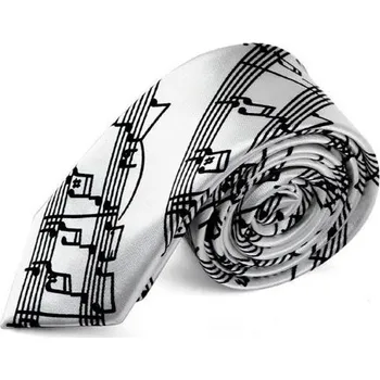 Kravata bílá notová osnova