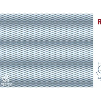 Plech Rv 2-2,5; tloušťka 1 mm, Děrovaný ocelový plech DC01-DC05