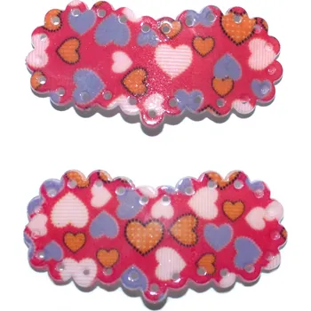 sponky do vlasů srdíčko, 2 ks Barva: tmavě růžová