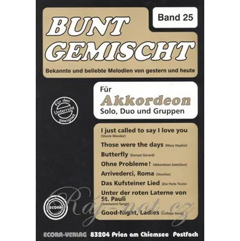 BUNT GEMISCHT 25 / známé melodie v úpravě pro jeden nebo dva akordeony