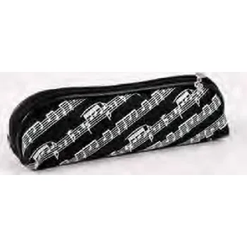 Pouzdro na psací potřeby černá barva s potiskem notové osnovy