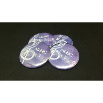 Button kovová placka - s potiskem fialová hudba
