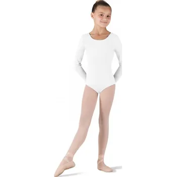 Dívčí tričko Bloch,Petit - dětský dres s dlouhými rukávy CL5409, bílá 104-110