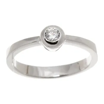 Prsten Prsten z bílého zlata s čirým zirkonem PR0287F + DÁREK ZDARMA
