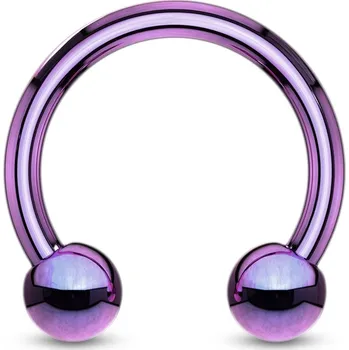 Piercing Šperky4U Piercing podkova, barva fialová - PV1001A-161044