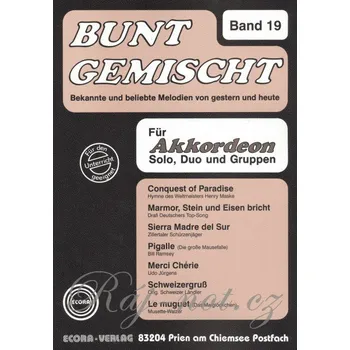 BUNT GEMISCHT 19 / známé melodie v úpravě pro jeden nebo dva akordeony