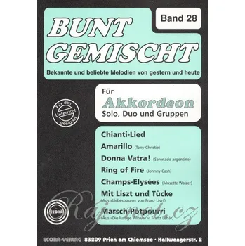 BUNT GEMISCHT 28 / známé melodie v úpravě pro jeden nebo dva akordeony