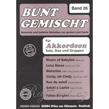 BUNT GEMISCHT 26 / známé melodie v úpravě pro jeden nebo dva akordeony