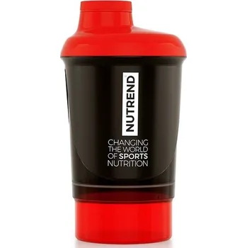 Shaker Nutrend Shaker se zásobníkem 300 ml, černý/červený