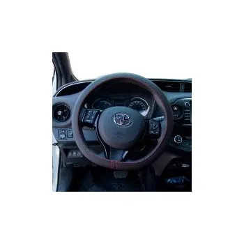 Potah na volant Potah na volant design Soft Skin elastický barva černá/červené stehy - pro volanty o průměru 37-39cm