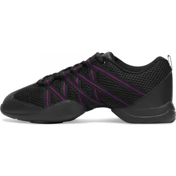 Dámská sálová obuv Bloch,Criss cross - lehká taneční obuv S0524L, černá / fialové proužky 35.5