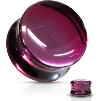 Piercing Šperky4U Skleněný plug do ucha fialový - PL01250A-06