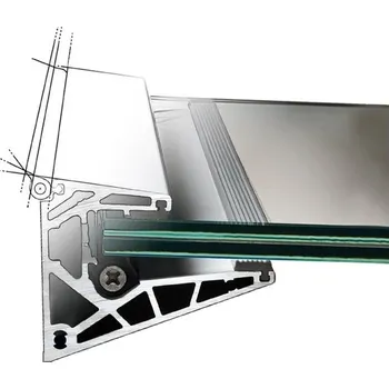 Stříška nad vchodové dveře Hahn Steel Prosklená stříška - kotvení do hliníkového profilu (100x80mm) - 1,5m