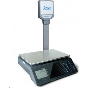 Obchodní váha ACLAS PS1P-15B, 6/15kg, 330mmx230mm Obchodní pultová váha s výpočtem ceny a displejem na stativu