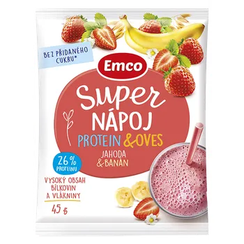 Fitness strava Emco Super nápoj protein & oves jahoda/banán 45 g